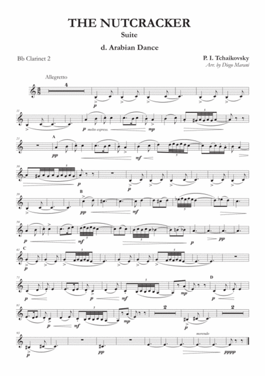 The Nutcracker Suite (2nd Part) for Clarinet Quartet image number null