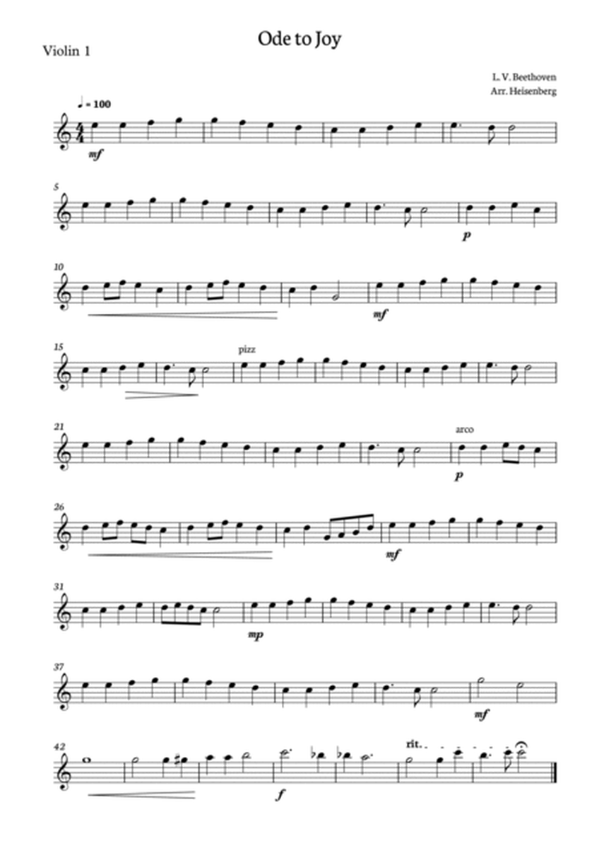 Ode to Joy for String Quintet. image number null