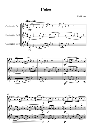 Book cover for Union - Clarinet Trio