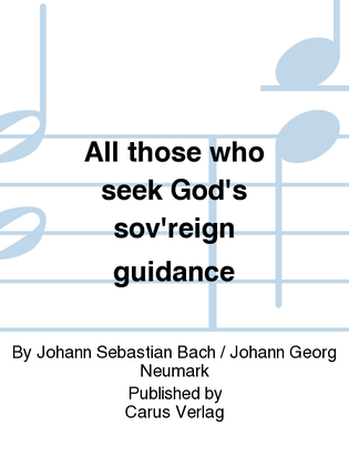 Book cover for All those who seek God's sov'reign guidance (Wer nur den lieben Gott lasst walten)