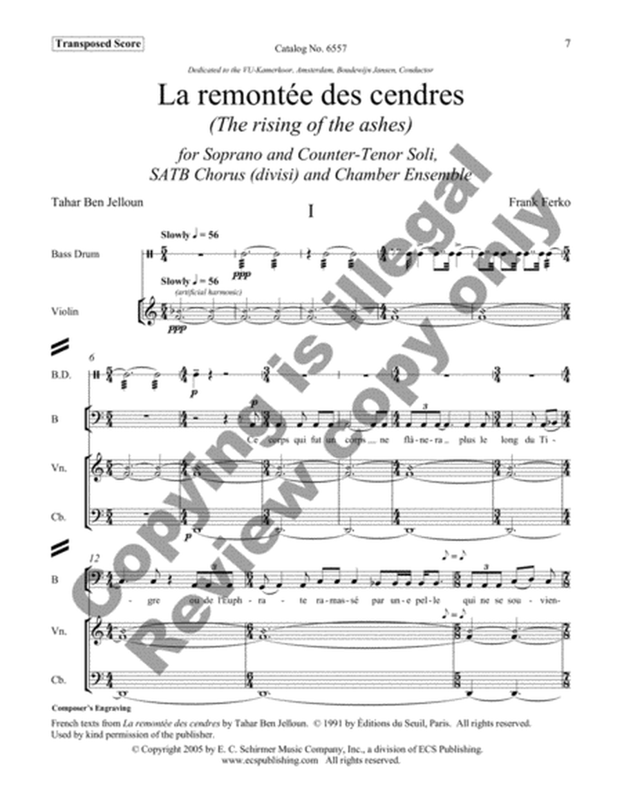 La remontée des cendres (Full Score)