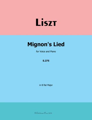 Mignons Lied, by Liszt, in B flat Major