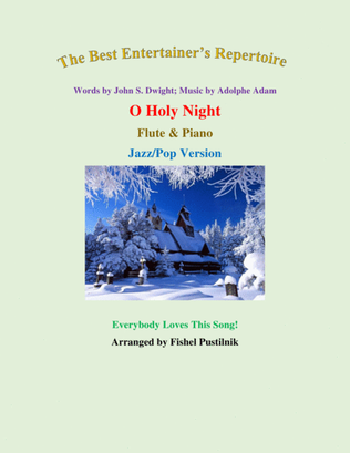 Book cover for "O Holy Night"-Piano Background for Flute and Piano (Jazz/Pop Version)