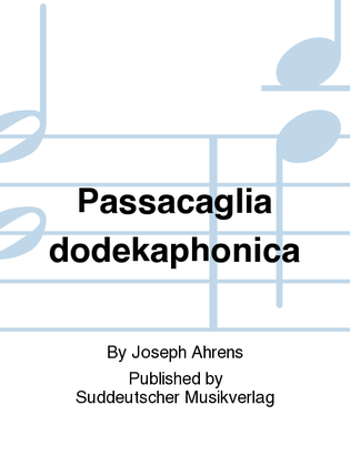 Book cover for Passacaglia dodekaphonica