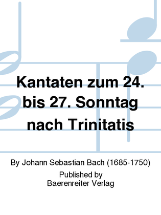 Book cover for Cantatas for the 24th to 27th Sunday after Trinity