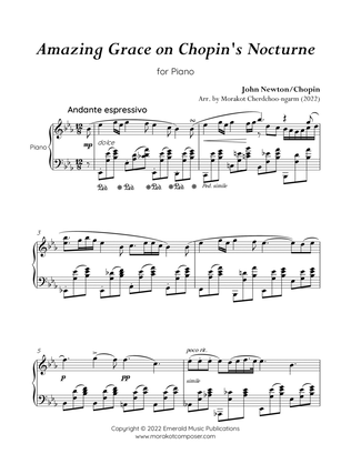 Book cover for AMAZING GRACE on CHOPIN's NOCTURNE Op.9 No.2 for Piano