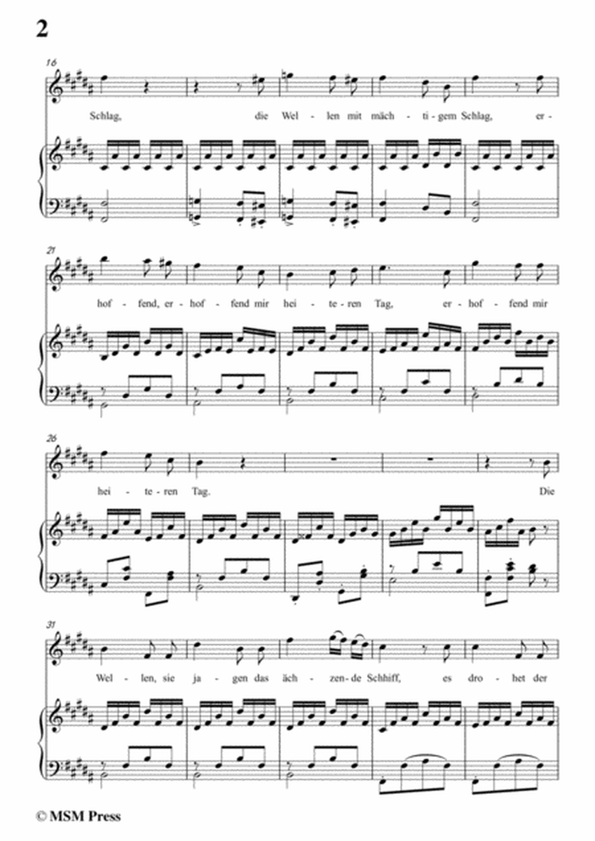 Schubert-Der Schiffer,Op.21 No.2,in B Major,for Voice&Piano image number null