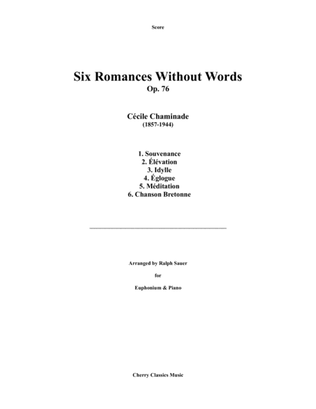 Book cover for Six Romances Without Words, Op 76 for Euphonium and Piano