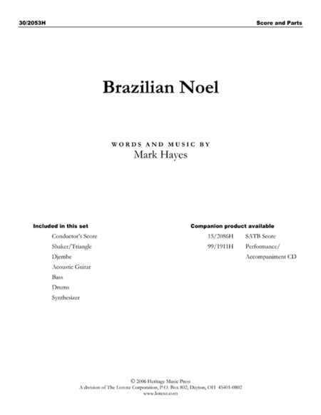 Brazilian Noel - Rhythm and Percussion Score and Parts