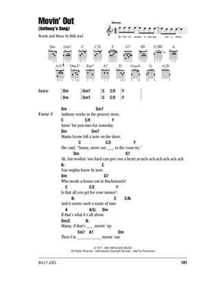 Book cover for Movin' Out (Anthony's Song)