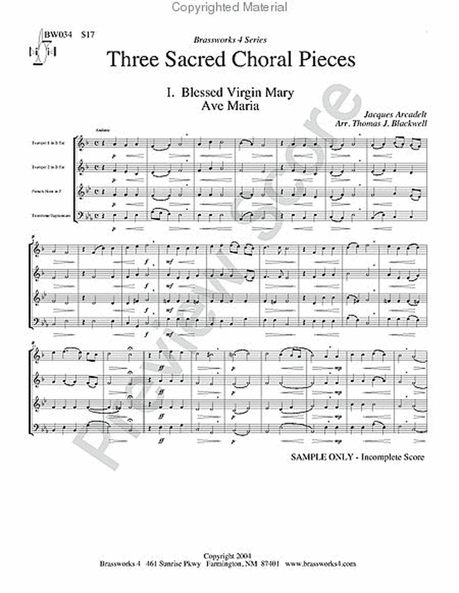 3 Sacred Choral Pieces