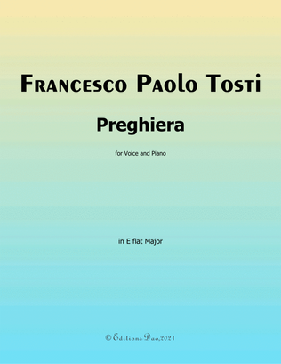 Book cover for Preghiera by Tosti, in E flat Major,