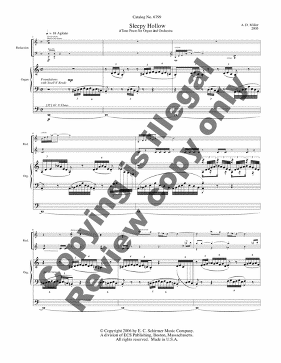 Sleepy Hollow (A Tone Poem for Organ and Orchestra) (Rehearsal score)