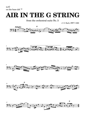 Air on the G string in D, BWV 1068 (accompanied) - for C instruments in bass clef