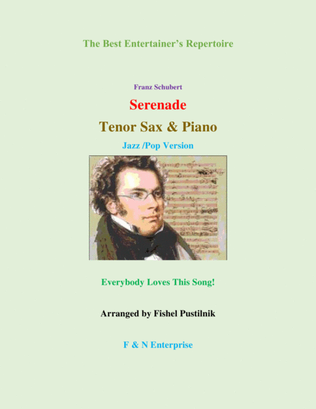 Book cover for "Serenade" by Schubert-Piano Background for Tenor Sax and Piano