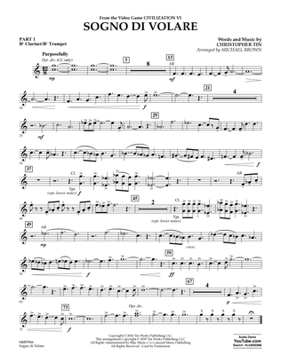 Book cover for Sogno di Volare (from Civilization VI) (arr. Michael Brown) - Pt.1 - Bb Clarinet/Bb Trumpet