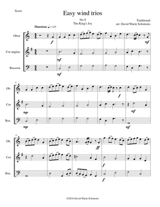 The King's Joy for double-reed trio (oboe, cor anglais, bassoon)