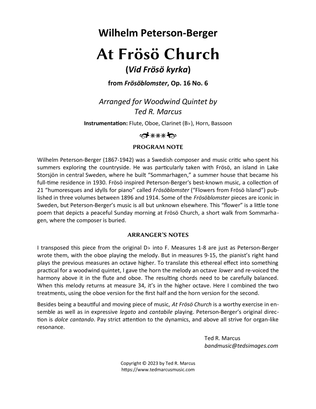 Book cover for At Froso Church (Vid Froso kyrka) from Frosoblomster for Woodwind Quintet