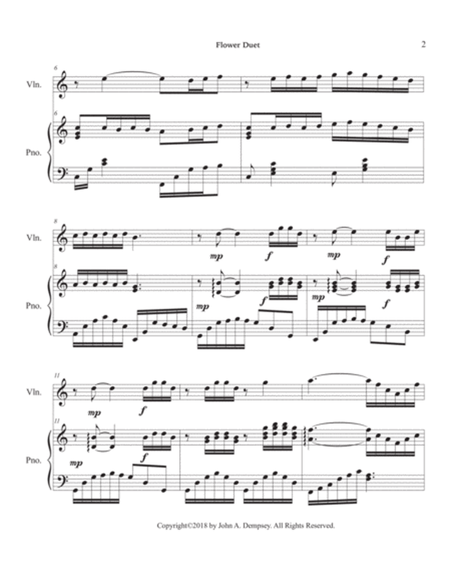 Flower Duet (Violin and Piano) by Leo Delibes Violin Solo - Digital Sheet Music