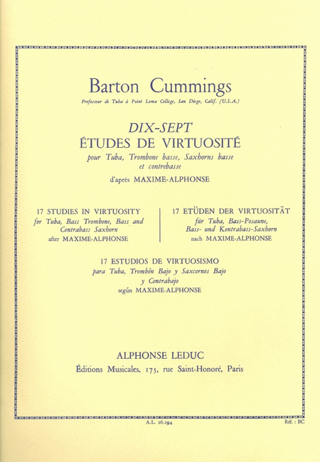 17 Etudes De Virtuosite (trombone-bass Solo)