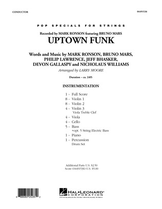 Uptown Funk - Conductor Score (Full Score)