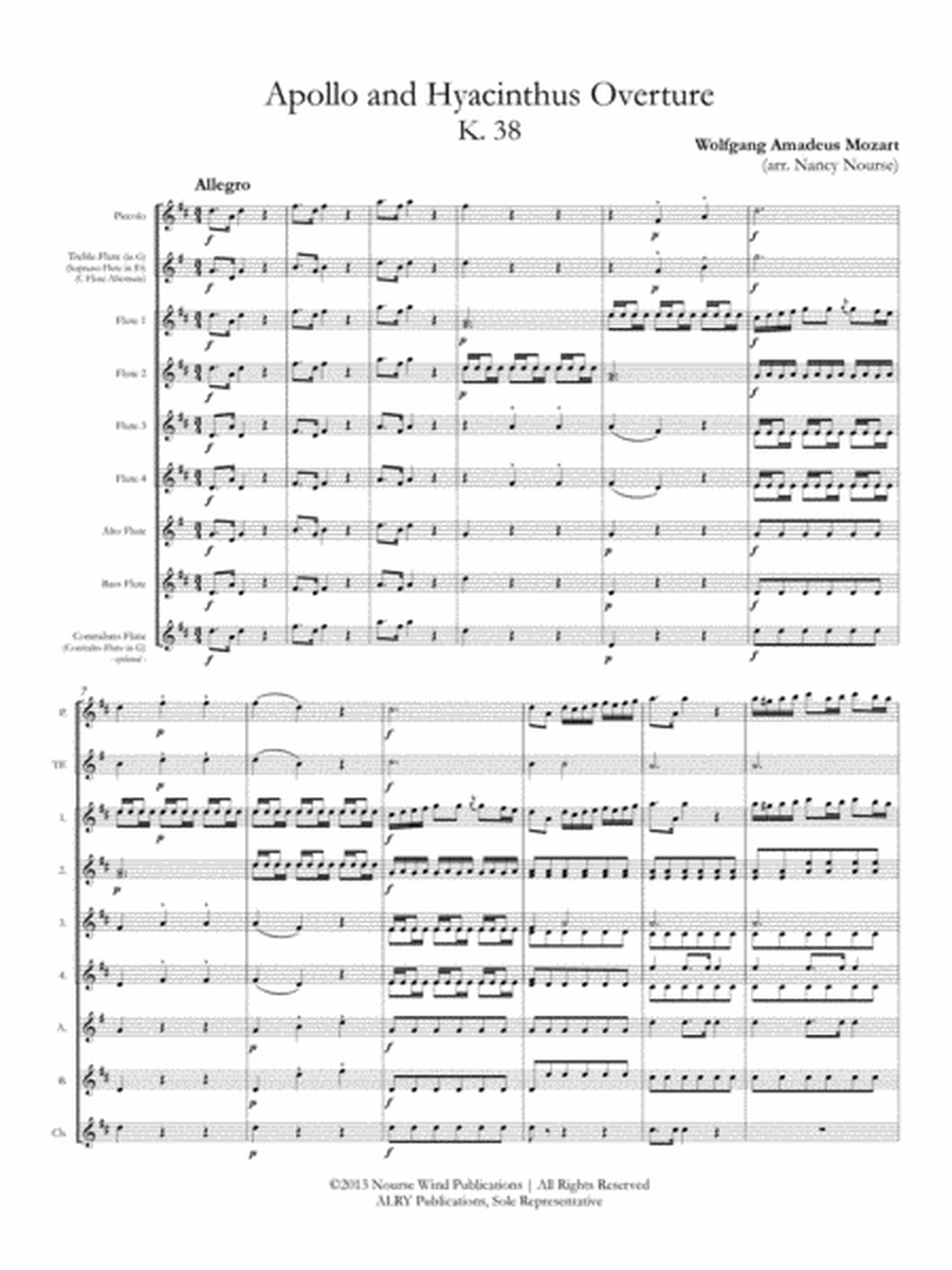 Apollo and Hyacinthus Overture for Flute Choir