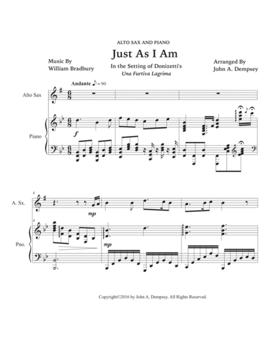 Just As I Am (Alto Sax and Piano) image number null