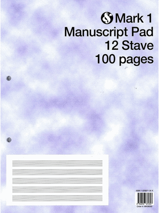 Book cover for Mark 1 Manuscript Pad 12 Stave 100 Pages