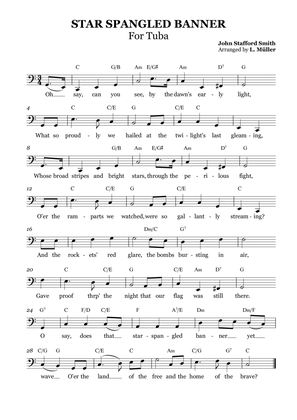 Book cover for Star Spangled Banner - Tuba with Chords