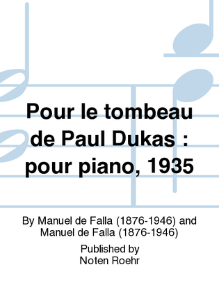 Pour le tombeau de Paul Dukas