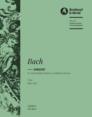 Book cover for Harpsichord Concerto in C major BWV 1061
