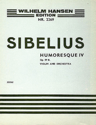 Book cover for Jean Sibelius: Humoresque IV Op.89b (Score)