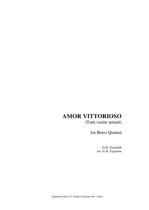 Book cover for AMOR VITTORIOSO - Gastoldi - For Brass Quintet - With Parts