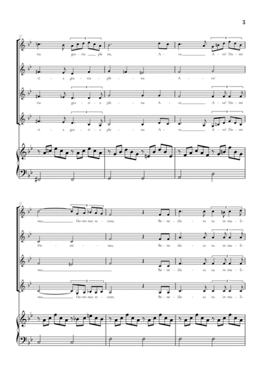 Schubert Ave Maria • SSAA choir sheet music with easy piano accompaniment image number null
