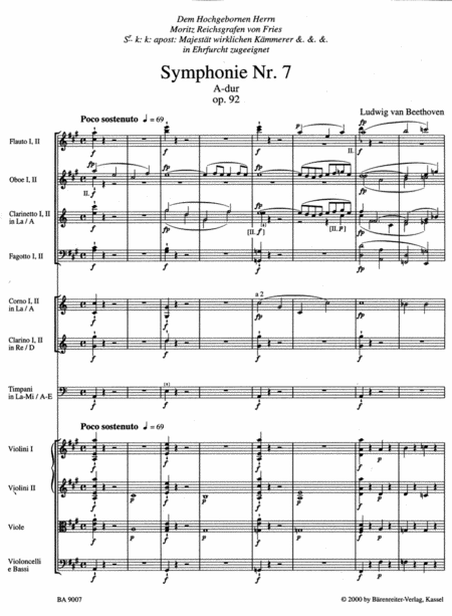 Symphony, No. 7 A major, Op. 92