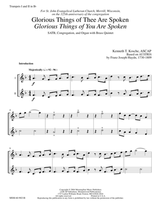 Book cover for Glorious Things of Thee Are Spoken (Downloadable Instrumental Parts)
