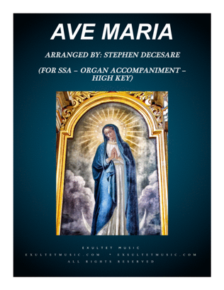 Book cover for Ave Maria (for SSA - Organ Accompaniment - High Key)