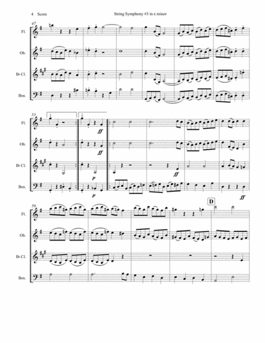Mendelssohn String Symphony #3 set for Woodwind Quartet image number null