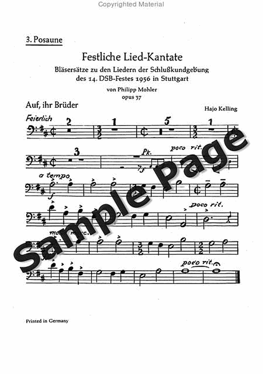 Festliche Liedkantate op. 37