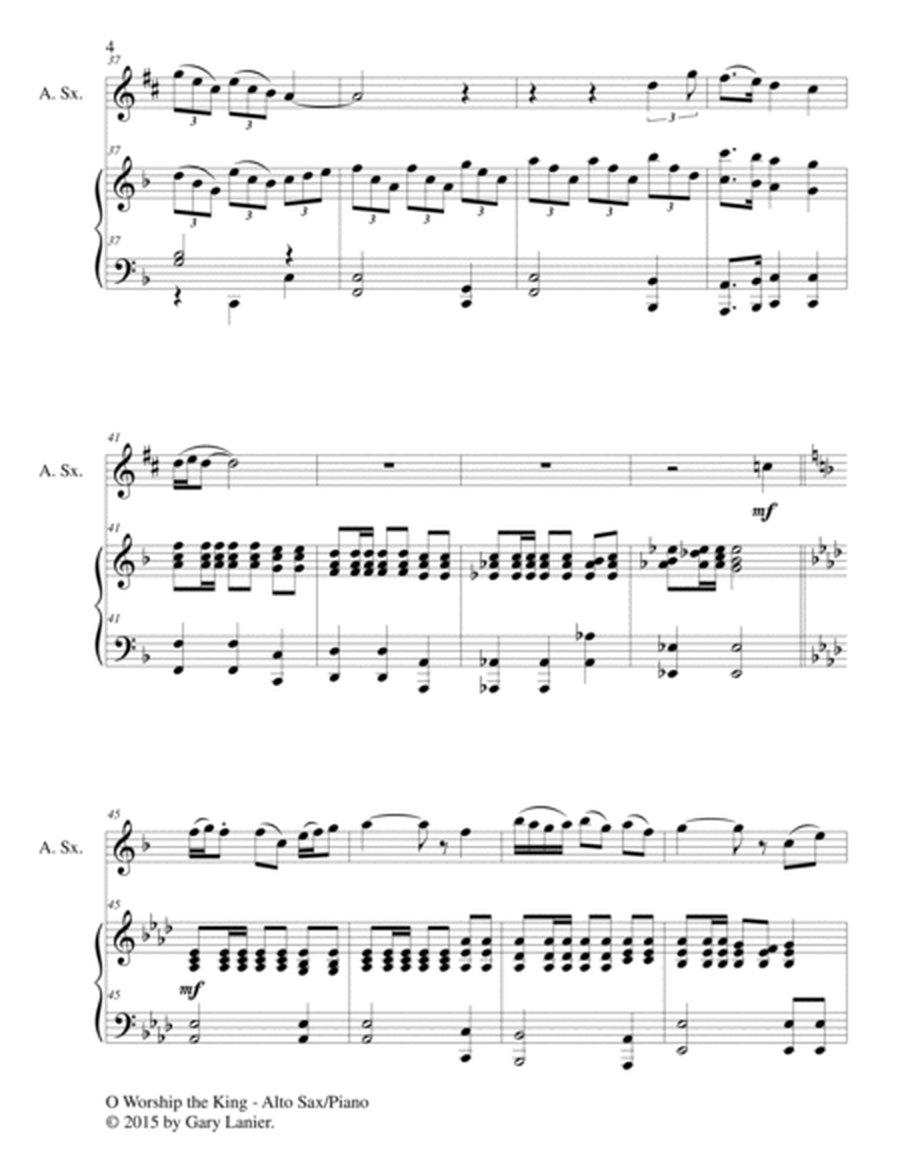 O WORSHIP THE KING (Duet – Alto Sax and Piano/Score and Parts) image number null