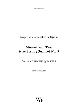 Book cover for Minuet by Boccherini for Saxophone Quartet