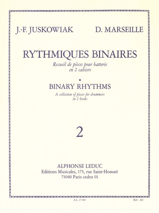 Book cover for Rythmiques Binaires Volume 2 Pour Batterie