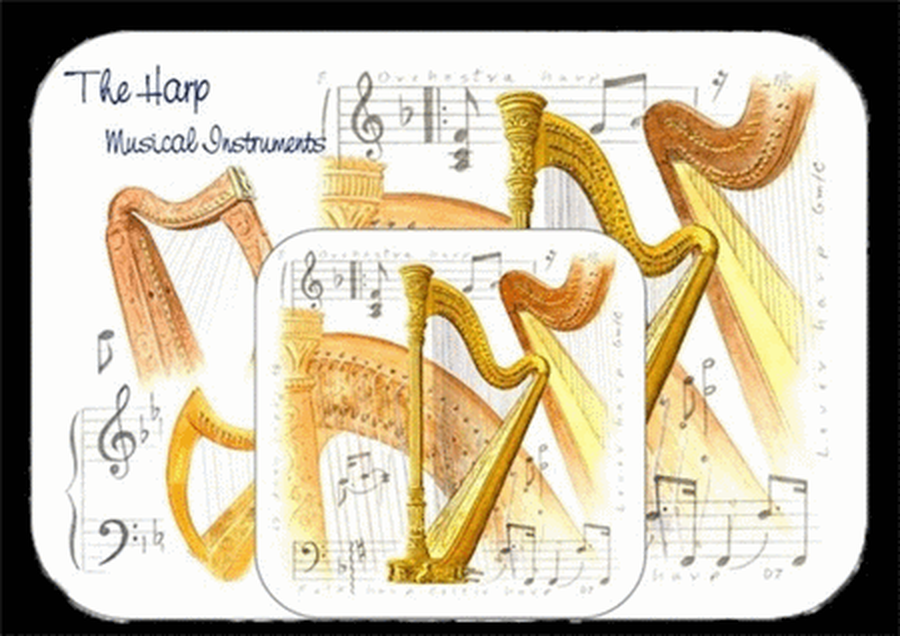 Placemat And Coaster Set Harp
