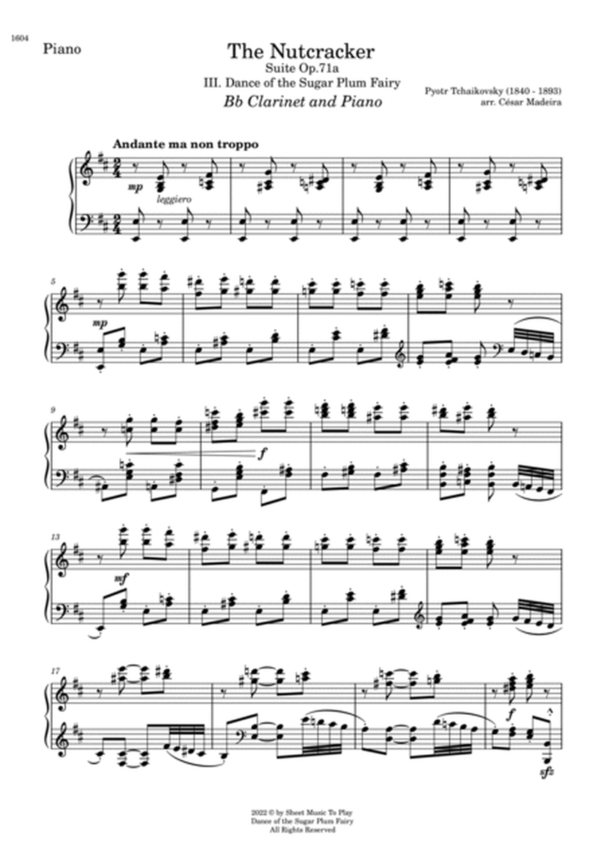 Dance of the Sugar Plum Fairy - Bb Clarinet and Piano (Individual Parts) image number null