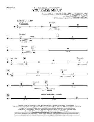 Book cover for You Raise Me Up - Percussion