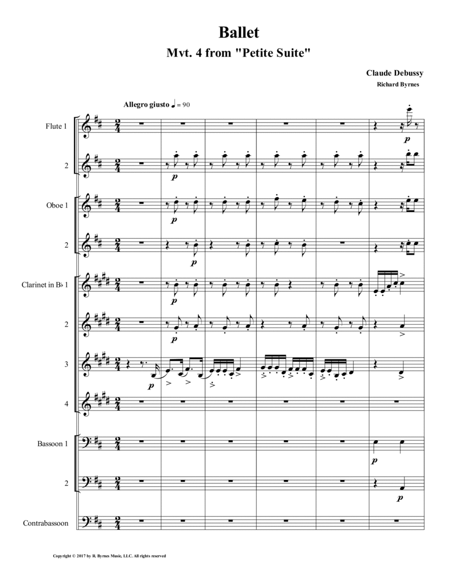 Ballet (Mvt. 4 from Debussy's Petite Suite) for Woodwind Choir image number null