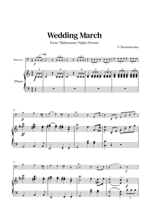 Book cover for Felix Mendelssohn - Wedding March From Midsummer Night's Dream for Bassoon and Piano