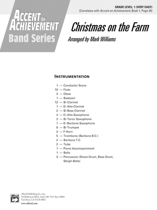 Book cover for Christmas on the Farm: Score