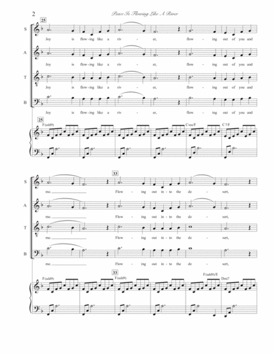 Peace Is Flowing Like A River SATB plus piano image number null