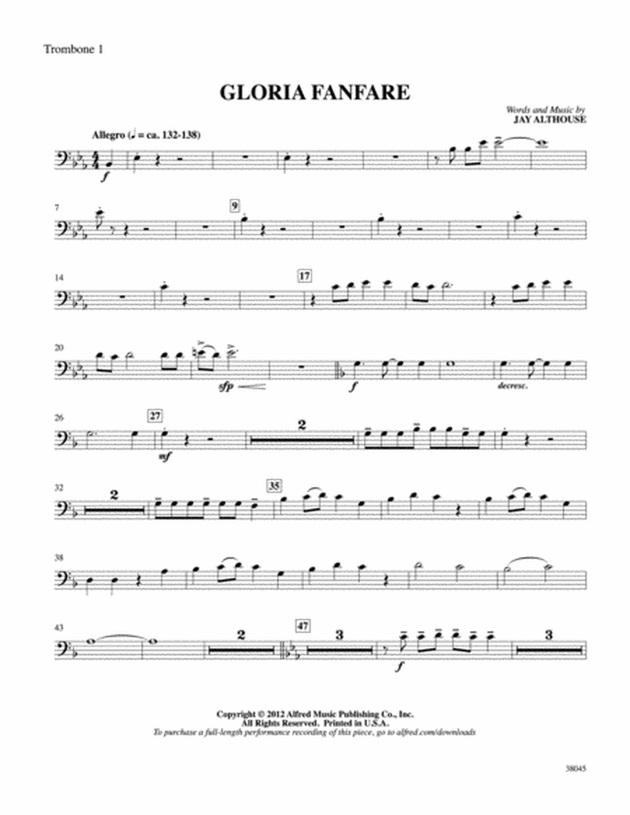 Gloria Fanfare: 1st Trombone